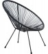 SILLON EXTERIOR 80 X 71 X 83 PALULA ACERO Y RATAN SINTETICO NEGRO