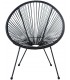 SILLON EXTERIOR 80 X 71 X 83 PALULA ACERO Y RATAN SINTETICO NEGRO