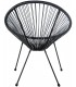 SILLON EXTERIOR 80 X 71 X 83 PALULA ACERO Y RATAN SINTETICO NEGRO