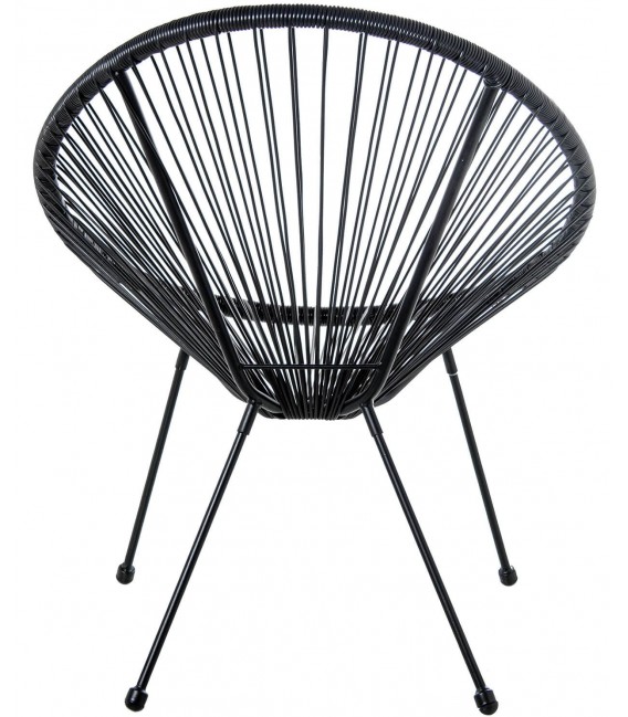 SILLON EXTERIOR 80 X 71 X 83 PALULA ACERO Y RATAN SINTETICO NEGRO