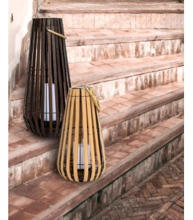 LAMPARA DE PIE SOLAR LED INTEGRADO PP IMITACION NOGAL