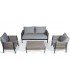 SET EXTERIOR SOFA 2 SILLONES Y MESA DE CENTRO ALUMINIO Y MIMBRE