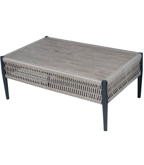 SET EXTERIOR SOFA 2 SILLONES Y MESA DE CENTRO ALUMINIO Y MIMBRE