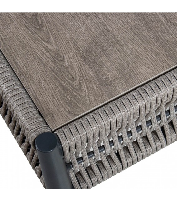 SET EXTERIOR SOFA 2 SILLONES Y MESA DE CENTRO ALUMINIO Y MIMBRE