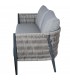 SET EXTERIOR SOFA 2 SILLONES Y MESA DE CENTRO ALUMINIO Y MIMBRE