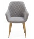 SILLON COMEDOR COMODO CHENILLA GRIS PATAS ROBLE