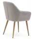 SILLON COMEDOR COMODO CHENILLA GRIS PATAS ROBLE