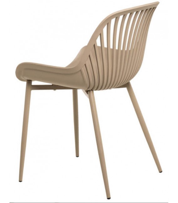 SILLA COMODA Y RESISTENTE METAL Y POLIPROPILENO BEIGE