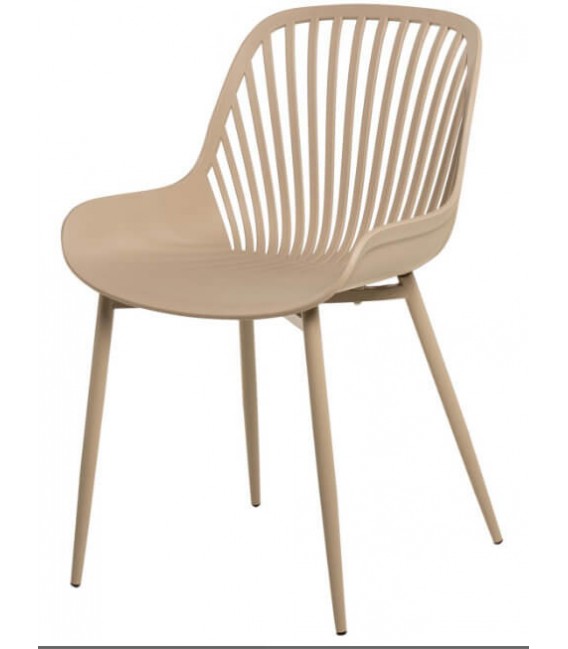 SILLA COMODA Y RESISTENTE METAL Y POLIPROPILENO BEIGE