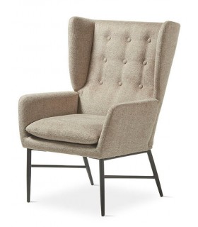 BUTACA COMODA ESTILO INDUSTRIAL TAPIZADO TOPO PATAS METAL NEGRO