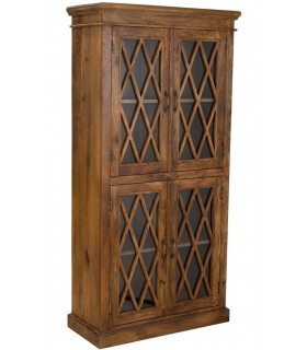 VITRINA 4 PUERTAS MADERA MACIZA DE MANGO TEÑIDA COLOR NOGAL