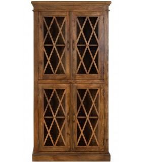 VITRINA 4 PUERTAS MADERA MACIZA DE MANGO TEÑIDA COLOR NOGAL