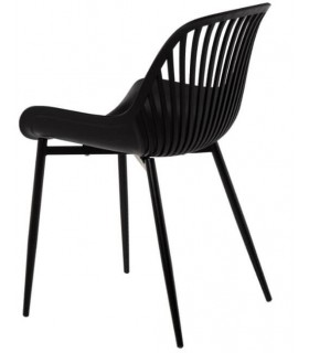 SILLA COMODA ESTILO NORDICO METAL Y POLIPROPILENO NEGRO
