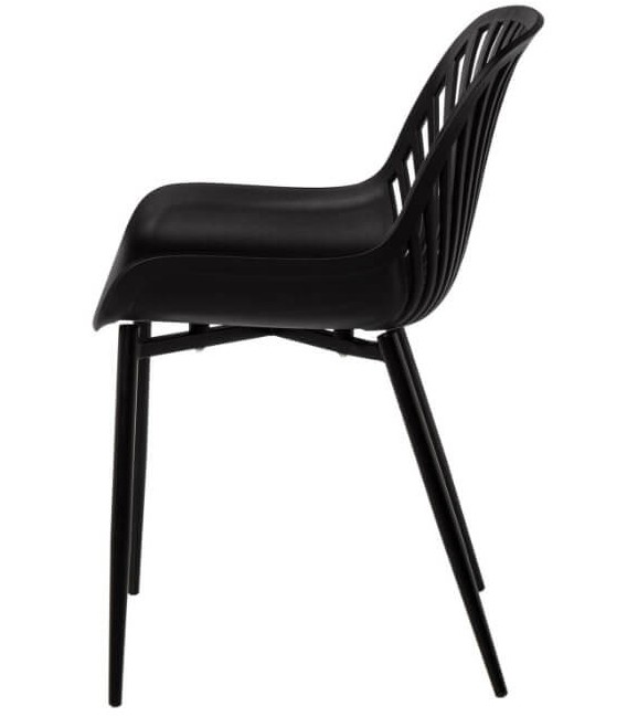 SILLA COMODA ESTILO NORDICO METAL Y POLIPROPILENO NEGRO