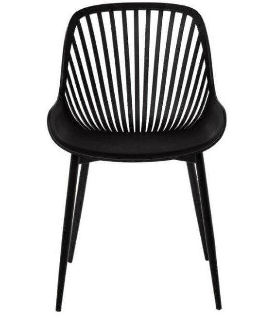 SILLA COMODA ESTILO NORDICO METAL Y POLIPROPILENO NEGRO