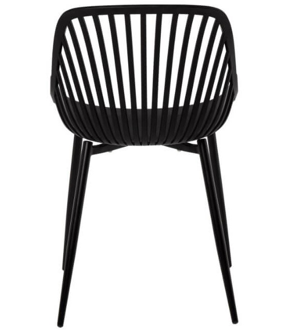 SILLA COMODA ESTILO NORDICO METAL Y POLIPROPILENO NEGRO