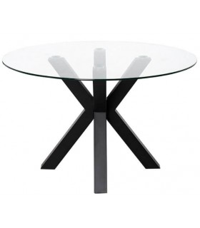 Mesa de comedor redonda cristal templado