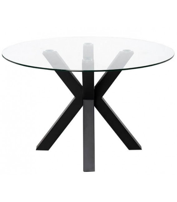 Mesa de comedor redonda cristal templado