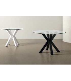 Mesa de comedor redonda cristal templado