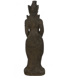 Figura alta diosa javanesa cemento, bronce antiguo