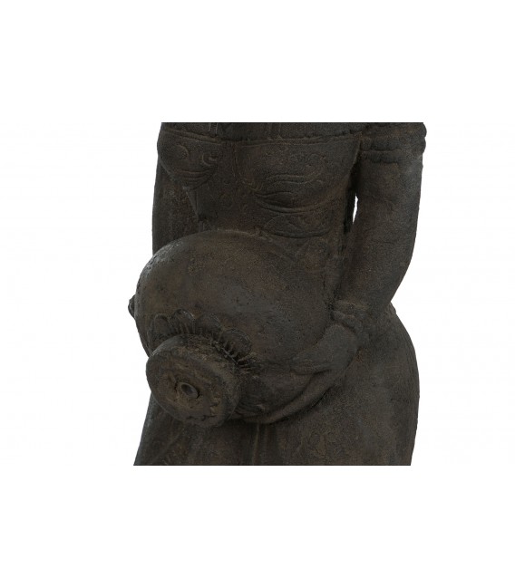 Figura alta diosa javanesa cemento, bronce antiguo