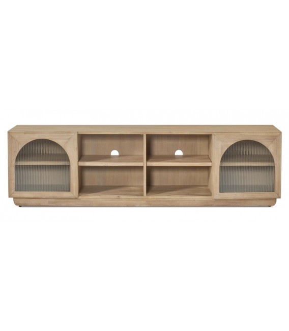 Mueble de TV grande en madera de mango acabado natural