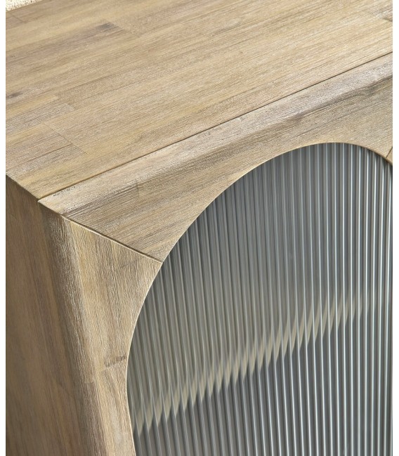 Mueble de TV grande en madera de mango acabado natural