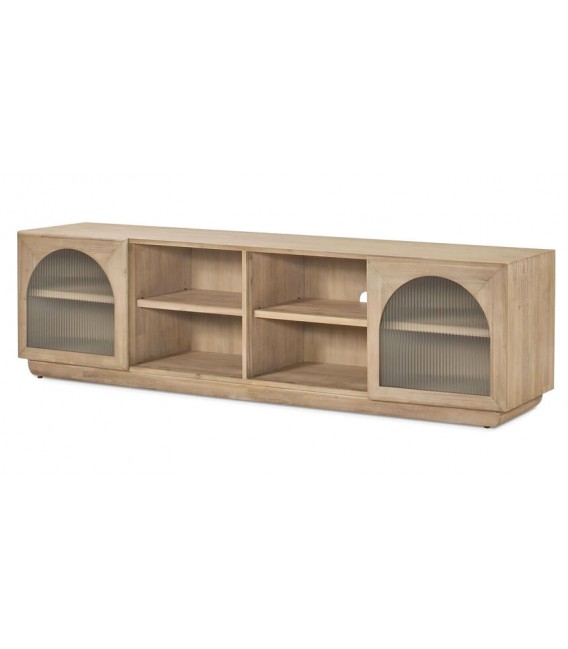 Mueble de TV grande en madera de mango acabado natural