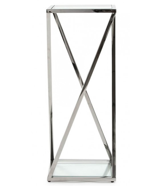 Pedestal acero inoxidable y cristal