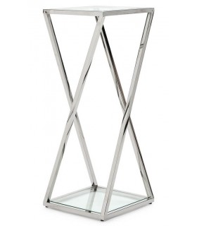 Pedestal acero inoxidable y cristal