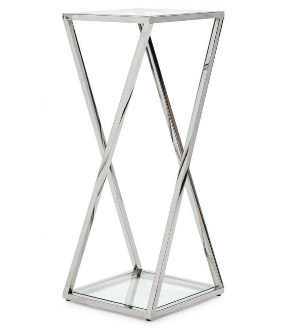 Pedestal acero inoxidable y cristal