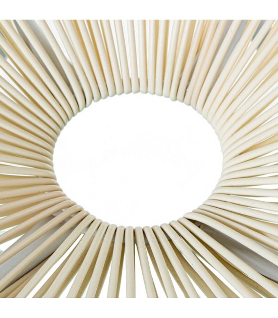 Sillón auxiliar exterior acero blanco y ratán sintético color crema