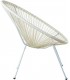Sillón auxiliar exterior acero blanco y ratán sintético color crema