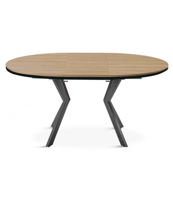 Mesa de comedor redonda extensible estilo industrial
