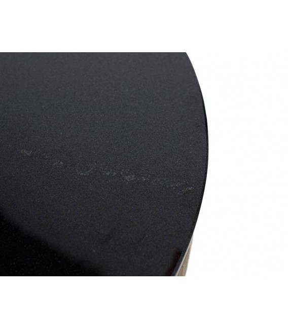 Mesa de centro redonda bronce antiguo y mármol negro