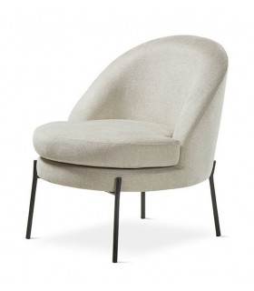 Butaca baja de estilo industrial blanco roto patas negras