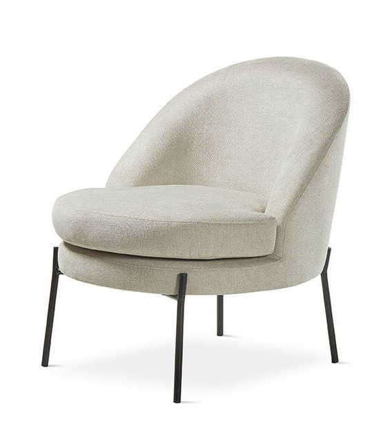 Butaca baja de estilo industrial blanco roto patas negras