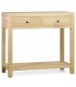 Consola de entrada 2 cajones madera maciza de mindi acabado natural,