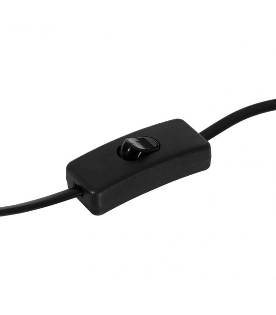 Lampara de sobremesa grande metal negro yute natural y textil blanco