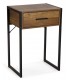 Mesita de noche pequeña estilo industrial con un cajón