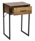 Mesita de noche pequeña estilo industrial con un cajón