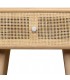 Mesita de noche pequeña con 1 cajón madera y ratán