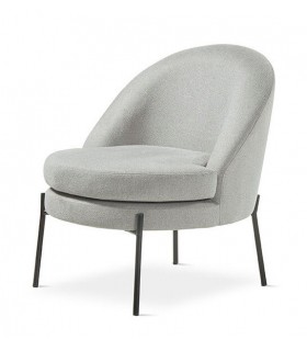 Butaca baja de estilo industrial tela color gris metal negro