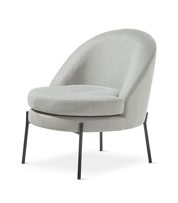 Butaca baja de estilo industrial tela color gris metal negro