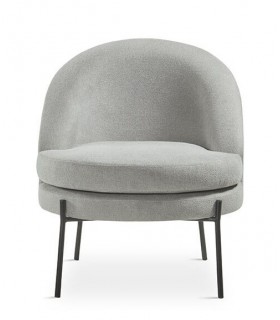 Butaca baja de estilo industrial tela color gris metal negro