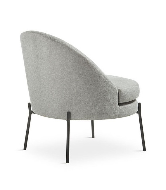 Butaca baja de estilo industrial tela color gris metal negro