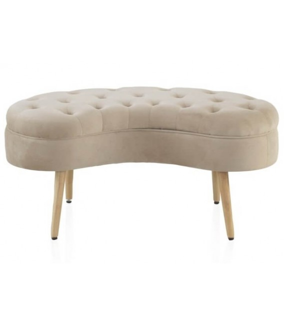 Banco pie de cama con forma de riñón con espacio para guardar