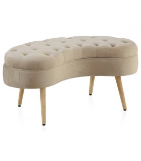 Banco pie de cama con forma de riñón con espacio para guardar