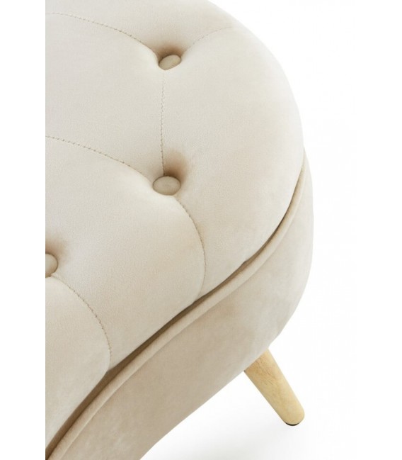 Banco pie de cama con forma de riñón con espacio para guardar