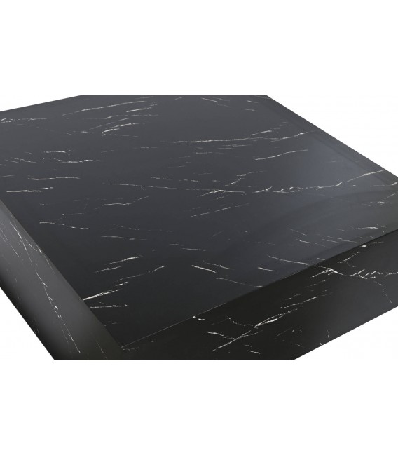 Mesa de centro cuadrada imitando mármol negro elegante